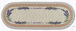 Lavender Oval Table Runner – 13" x 36" Braided Jute Hand-Stenciled Runner For Indoor Decor by Earth Rugs