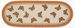 Monarch Oval Table Runner – 13" x 36" Braided Jute Hand-Stenciled Runner For Indoor Decor by Earth Rugs
