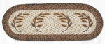 Golden Wheat Oval Table Runner – 13" x 36" Braided Jute Hand-Stenciled Runner For Indoor Decor By Earth Rugs