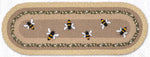 Bee Happy Oval Table Runner – 13" x 36" Braided Jute Hand-Stenciled Runner For Indoor Decor By Earth Rugs