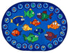 Carpets for Kids Fishing for Literacy Learnig Rug, Oval Blue 