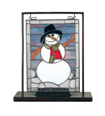 Meyda Lighting 68340 9.5" X 10.5" Snowman Lighted Mini Tabletop Window