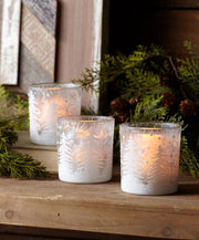 Set of 12 Frosted Glass Votive Holders 3.5 Inch Height Seasonal Decor By Melrose