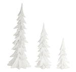 White Shimmer Tree Set Tabletop Holiday Polyresin – Decorative Christmas Display by Melrose