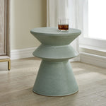  Fun Light Seafoam Geometric Imogene Earthenware Garden Stool
