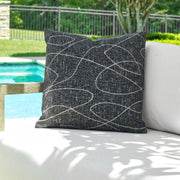 Sunbrella black and beige pillow