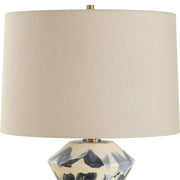 Neutral Tone Ceramic Table Lamp with Artistic Form