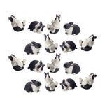 Melrose Black and White Playful Rabbit Figurine (Set of 16)