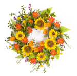 Melrose Mixed Sunflower Floral Wreath 22"D