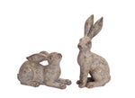 Melrose Weathered Stone Garden Rabbit Figurine (Set of 2)