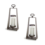 Melrose Metal Candle Holder with Tapered Frame (Set of 2)