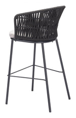 Black Outdoor Fabric Barstools – Set of Two