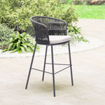 Modern Patio Bar Chair – Ergonomic Footrest and Armrest Support
