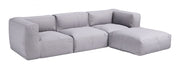 Modern Gray Outdoor Ottoman with Washable Cover