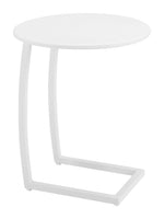 Noga End Table – 24.2" H Round White Metal Frame With Powder-Coated Finish by Zuo Modern