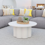 Modern White Patio Coffee Table with metal Frame