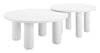 White 2-Piece Powder-Coated Metal Coffee Table Set