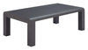 Modern Rectangular Black Coffee Table with Faux Wood Texture