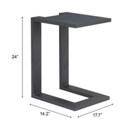 Modern Black Metal Accent Table for Patio or Living Room