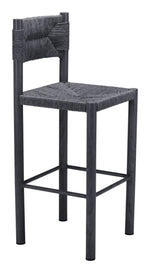 Iska Barstool – 43.3" H, Outdoor Black Faux Wood Aluminum Frame By Zuo Modern (Set of 2)