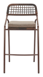 Outdoor Barstool with Removable Cushion – Brown