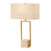 Uttermost Warrick Table Lamp – Modern Travertine with Steel Accents