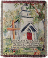 Deuteronomy 31:8 Inspirational Woven Throw – Historic Church 50x60 inch Cotton by Manual Woodworkers