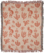 Southwestern Themed Woven Throw – Kokopelli 50x60 inch Cotton by Manual Woodworkers