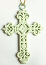 Manual Woodworkers Religious Cross Set – Antique Cream Finish