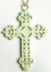 Manual Woodworkers Religious Cross Set – Antique Cream Finish