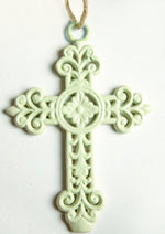 Sacred Scroll Crosses – Set of 2 Metal Wall Pieces