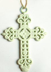 Sacred Scroll Crosses – Set of 2 Metal Wall Pieces