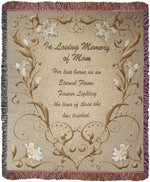 Memorial Home Decor Throw – In Loving Memory of Mom 50x60 inch Tapestry by Manual Woodworkers