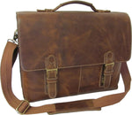 Amerileather Brown Classical Leather Organizer Briefcase – Timeless Design with Structured Layout and Top Grain Leather Construction
