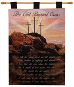 Cotton Blend Wall Hanging Old Rugged Cross – 26 x 36 Inch by Manual Woodworkers