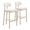 Aurea Barstools Set of 2 – Light Gray Fabric Seat 39.8" H, Powder-Coated Steel – Zuo Modern