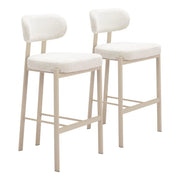 Aurea Barstools Set of 2 – Light Gray Fabric Seat 39.8