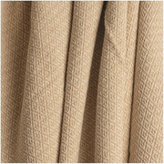 Boho Diamond Woven Throw Blanket – Tan Cotton Tapestry for Couch or Bed