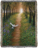 Soft Woven Cotton Throw – Dove Design, 50x60 inch by Manual Woodworkers