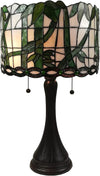 Amora Lighting Tiffany Style 2 Light Vines and Leaves Drum Table Lamp 21" Tall