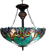 Chloe Lighting CH18780VG18-UH2 Liaison Tiffany-Style 2 Light Victorian Inverted Ceiling Pendant 18`` Shade