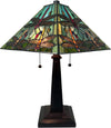 Amora Lighting Tiffany Style 2 Light Dragonfly Table Lamp 23" Tall