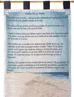 Woven Religious Wall Art – Footprints in the Sand Spanish Version