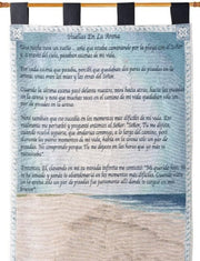 Woven Religious Wall Art – Footprints in the Sand Spanish Version