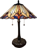 Fine Art Lighting Vintage Stained Glass Table Lamp – 16.5" Diameter, 21.5" High Tiffany Style Lighting