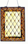 Fine Art Lighting Amber Sunset Tiffany Glass Panel – 18" x 24" Window Art