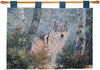 Snowy Silence Wolf Wall Tapestry – Rustic Wildlife Décor 36x26