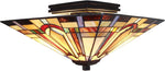 Tiffany Semi-Flush Ceiling Lamp, Stained Glass Pattern, 18" Shade – by Fine Art Lighting