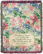 Manual Woodworkers Cotton Tapestry Throw with Birds, Butterflies & Verses – 60-Inch Width