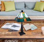 Fine Art Lighting ZT1002 Frank Lloyd Wright Stained Glass Table Lamp, Blue